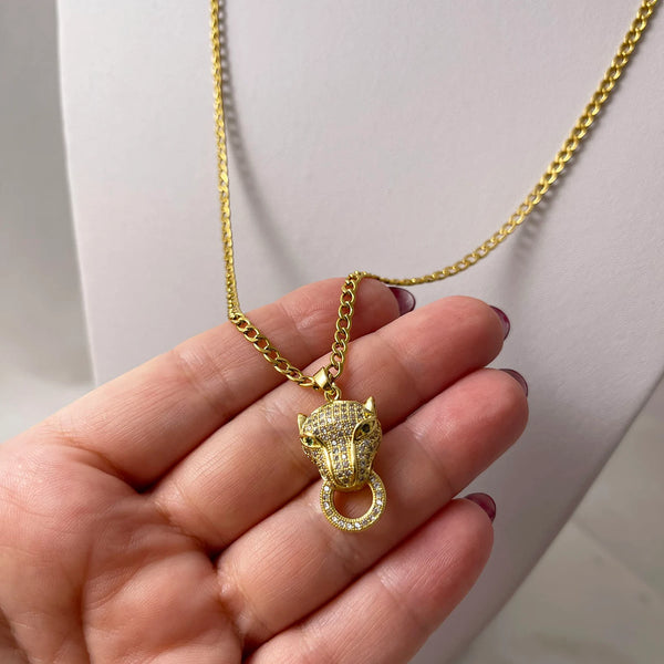 Panther Majesty Gold Pendant Necklace