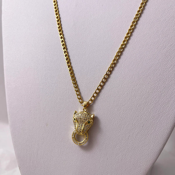 Panther Majesty Gold Pendant Necklace