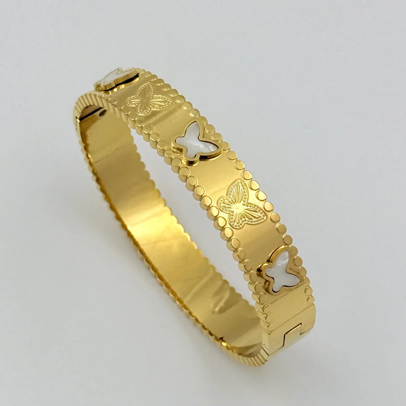 Papillon Enamel Butterfly Cuff Bracelet