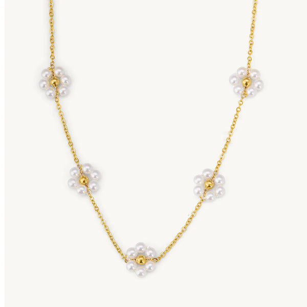 Pearl Blossom Gold Necklace