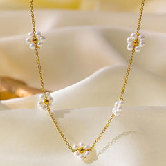 Pearl Blossom Gold Necklace