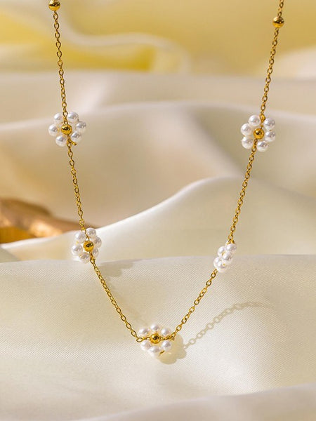 Pearl Blossom Gold Necklace