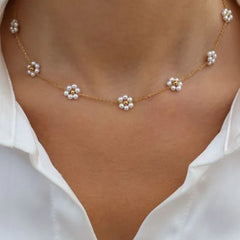 Pearl Blossom Gold Necklace