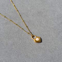 Pearl Heartbeat Dainty Pendant Necklace