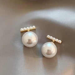 Pearl Accent Gold Plated Stud Earrings