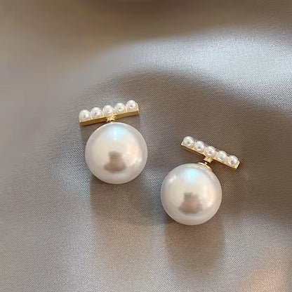 Pearl Accent Gold Plated Stud Earrings