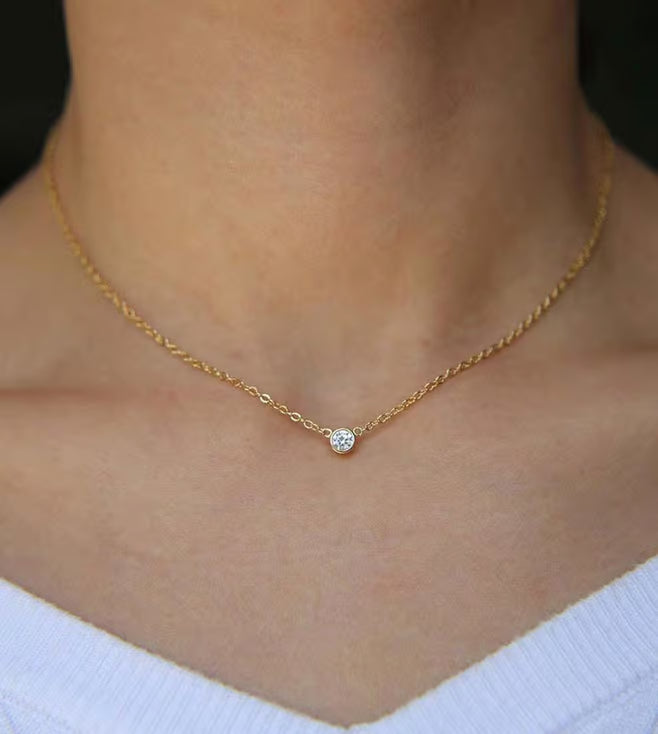 Petite Gleam Bezel Necklace