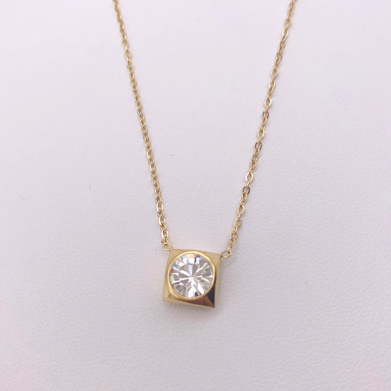 Prism Square Solitaire Necklace