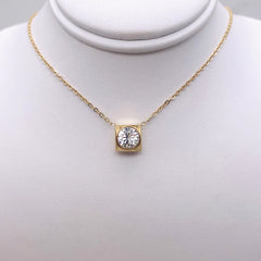 Prism Square Solitaire Necklace