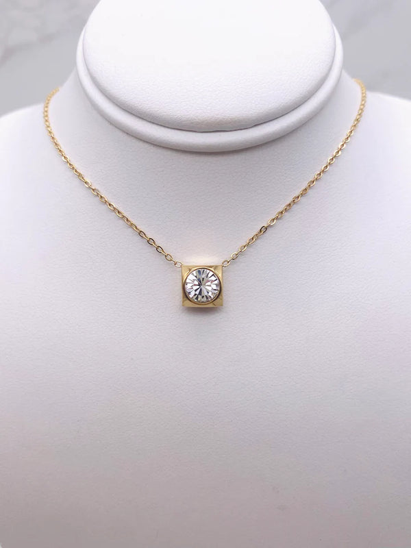 Prism Square Solitaire Necklace