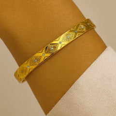 Radiance Geo Engraved Cuff Bracelet