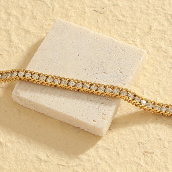 Radiance Row Crystal Chain Chain Bracelet