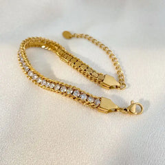 Radiance Row Crystal Chain Chain Bracelet