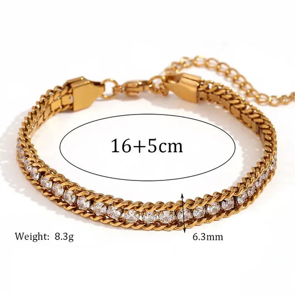 Radiance Row Crystal Chain Chain Bracelet
