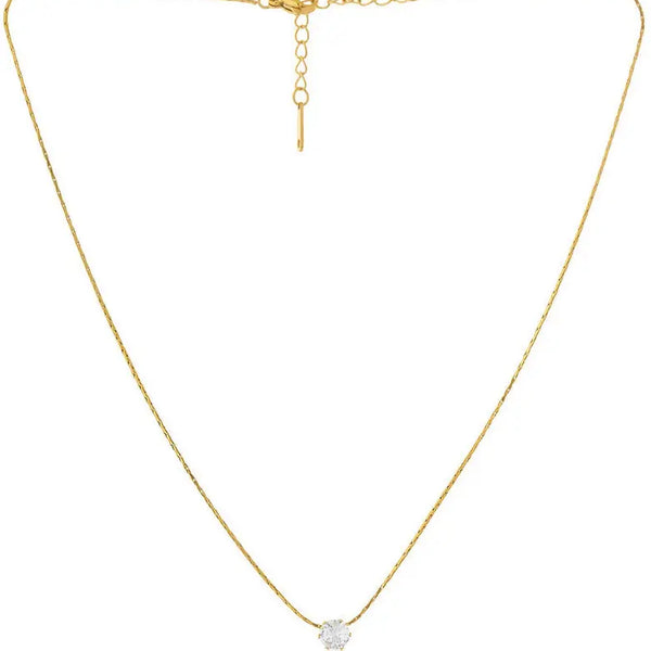 Radiance Solitaire Gold Necklace