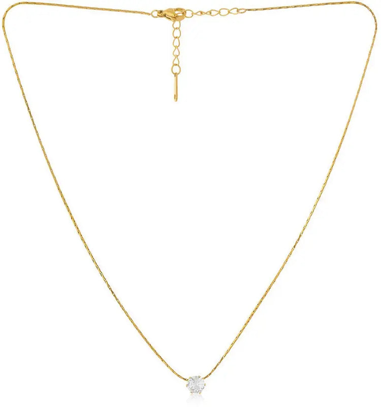 Radiance Solitaire Gold Necklace