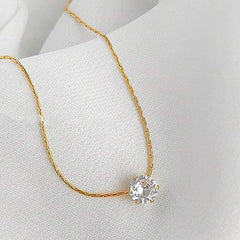 Radiance Solitaire Gold Necklace