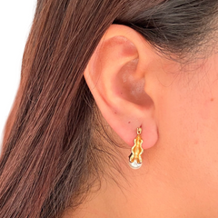 Sculpted Pearl Square Hoops