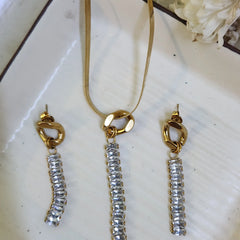 Serpentine Sparkle Necklace & Earring Set