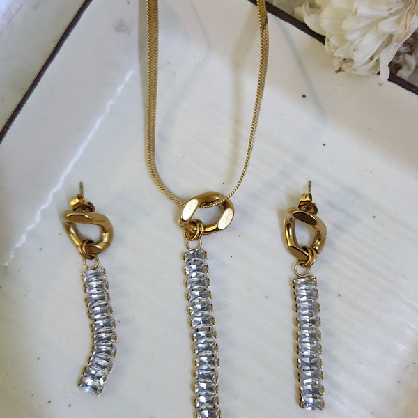 Serpentine Sparkle Necklace & Earring Set