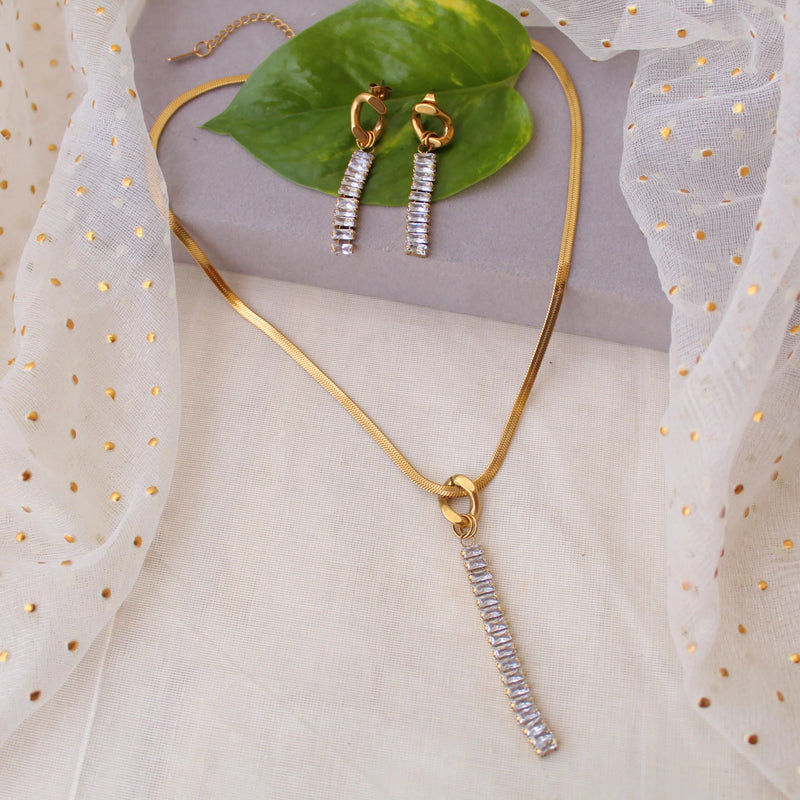 Serpentine Sparkle Necklace & Earring Set