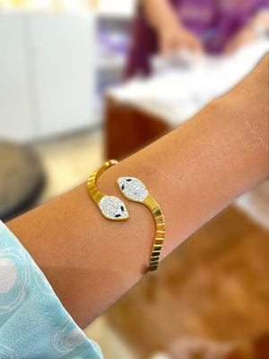 Serpentine Sparkle Open Cuff Bracelet