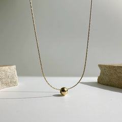 Simplicity Sphere Gold Necklace