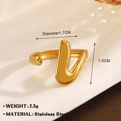Sleek Wave Adjustable Gold Ring