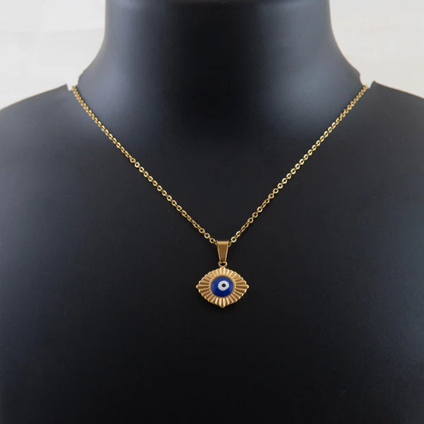 Sol Eye Gold Plated Necklace – Modern Evil Eye Pendant