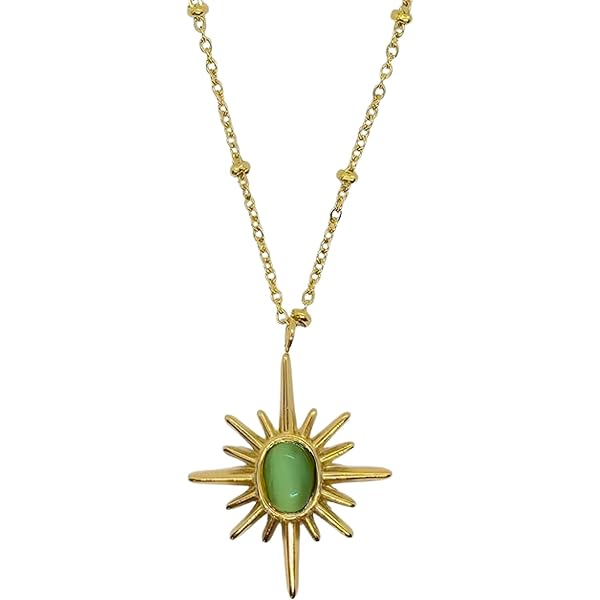 Sol Radiance Green Sunburst Necklace