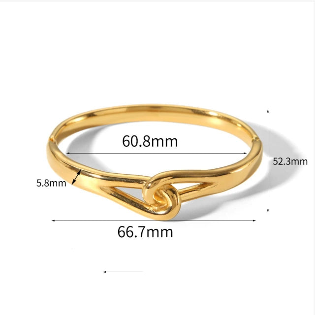 Solace Minimal Knot Cuff Bracelet