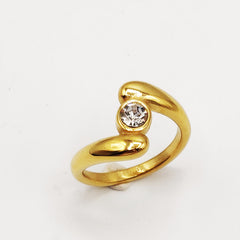Solitaire Embrace Gold Ring