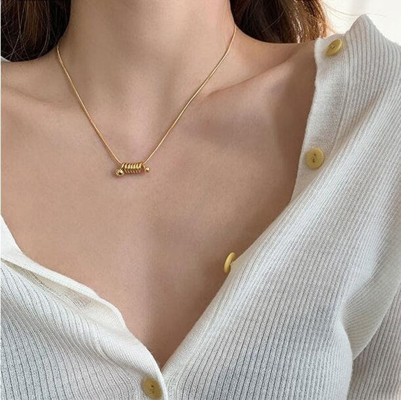 Spiral Muse Sculptural Gold Necklace