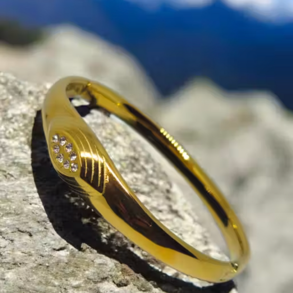 Starlit Glow Gold Plated Bangle