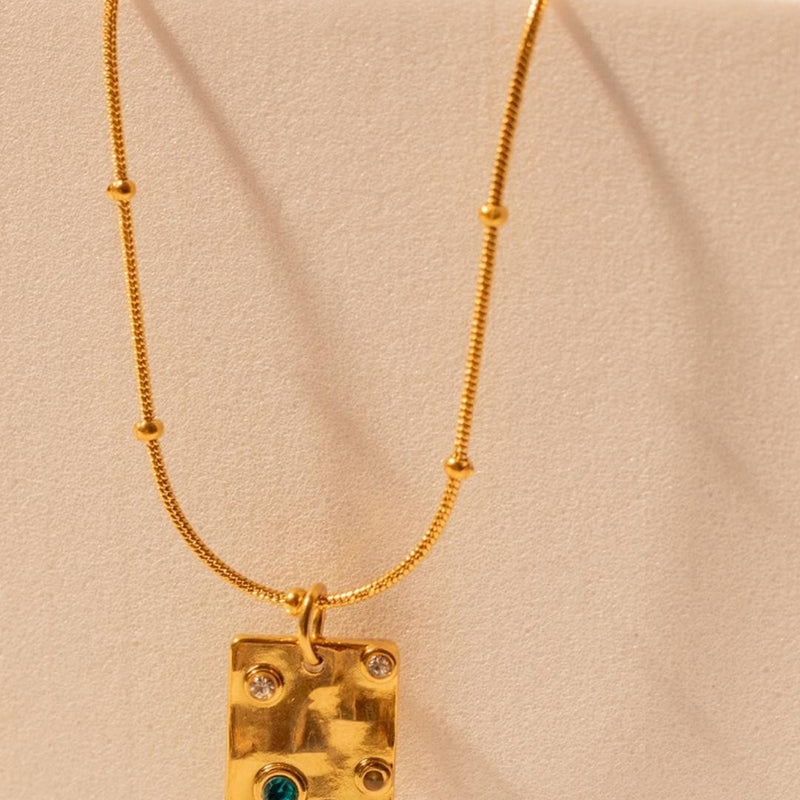 Starlit Rectangle Beaded Necklace
