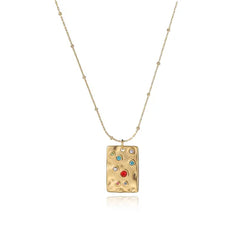 Starlit Rectangle Beaded Necklace