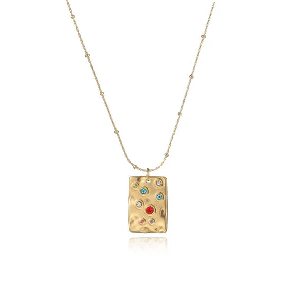 Starlit Rectangle Beaded Necklace