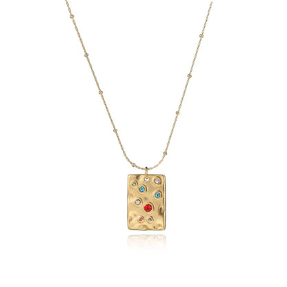 Starlit Rectangle Beaded Necklace