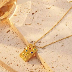 Starlit Rectangle Beaded Necklace