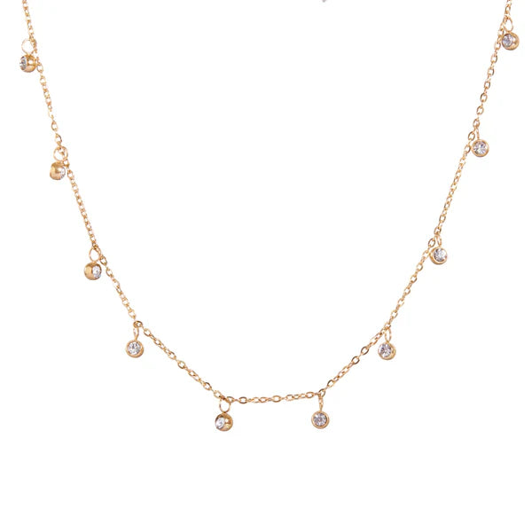 Dazzle Drops Gold Crystal Necklace