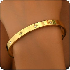 Stellar Star Sparkle Cuff Bracelet