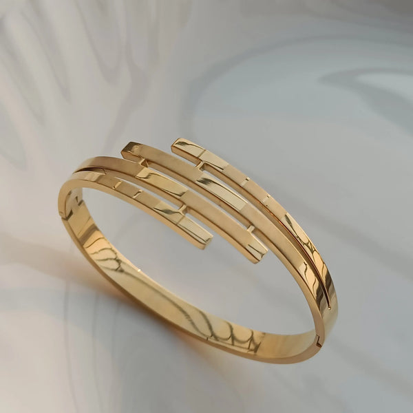 Strata Modern Geometric Cuff Bracelet
