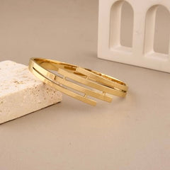 Strata Modern Geometric Cuff Bracelet