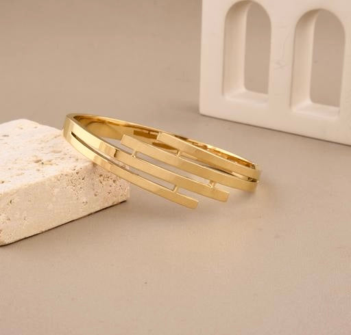 Strata Modern Geometric Cuff Bracelet