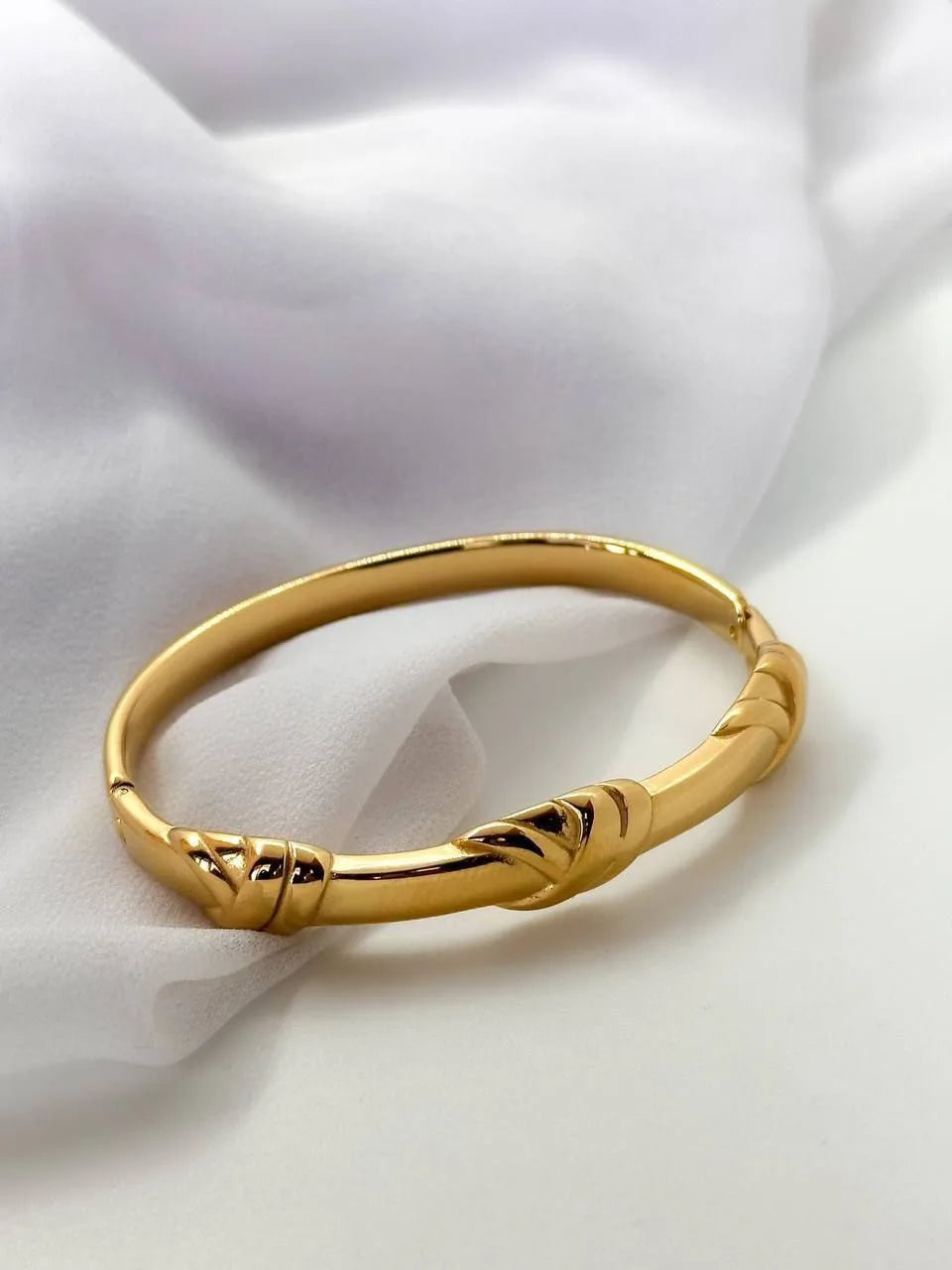 Sunrise Twist Gold Plated Cuff Bracelet
