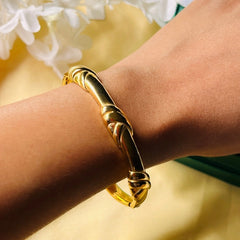Sunrise Twist Gold Plated Bangle