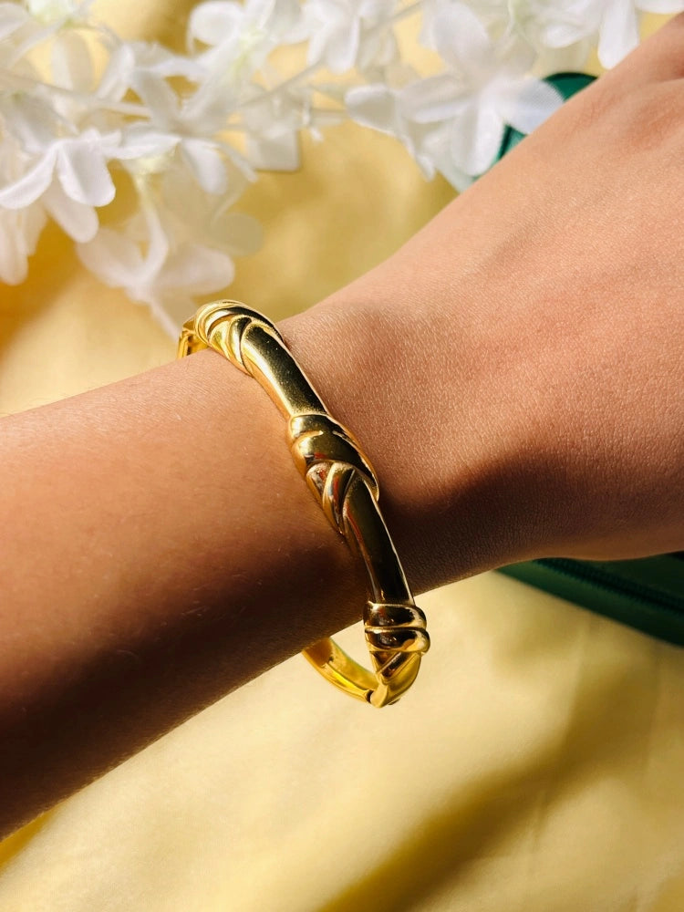 Sunrise Twist Gold Plated Cuff Bracelet
