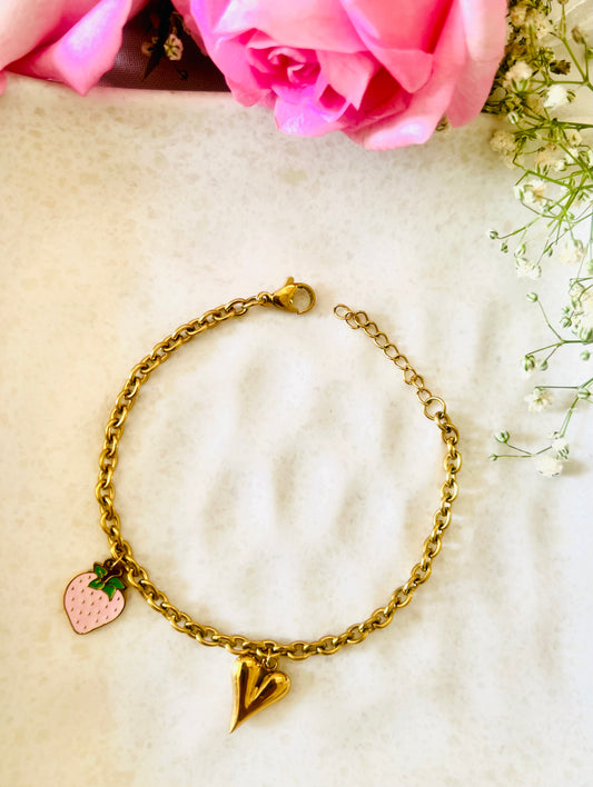 Sweetheart Charm Link Chain Bracelet