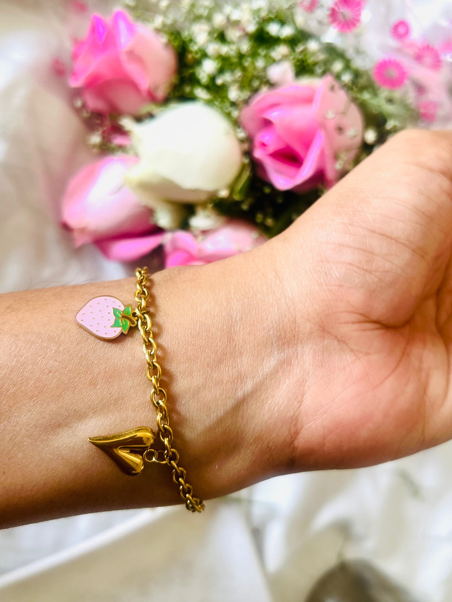 Sweetheart Charm Link Chain Bracelet