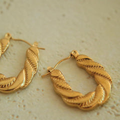 Gold Plated Croissant Hoops